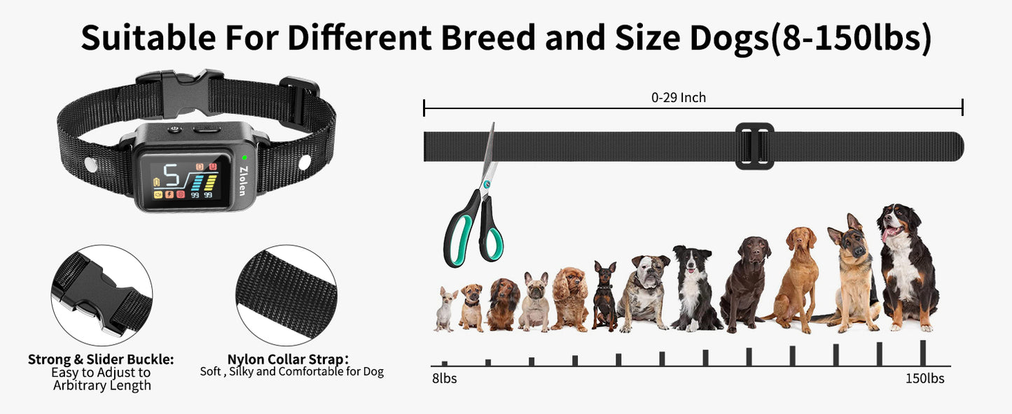 Zlolen BC02 AI Dog Bark Collar Smart Rechargeable AI Upgrade Anti Barking Collar for Dogs