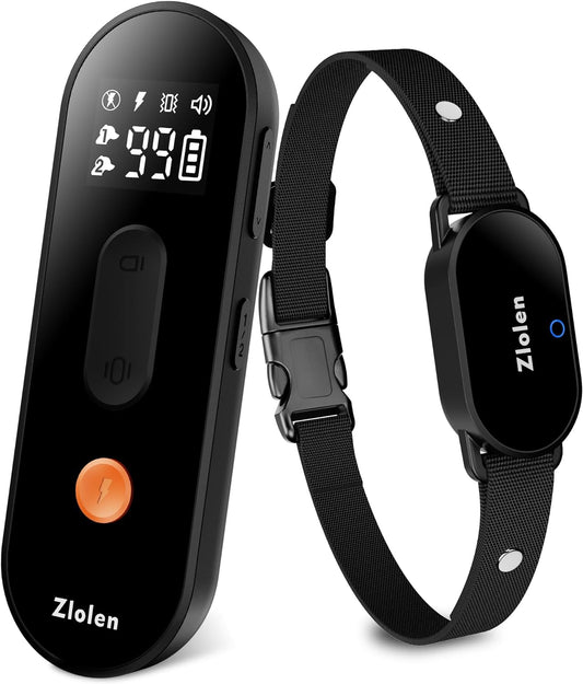 Zlolen 627A Dog Shock Collar with Remote - 2 in 1 Shock & No Shock Mode Training Collar for Small Medium Large Dogs